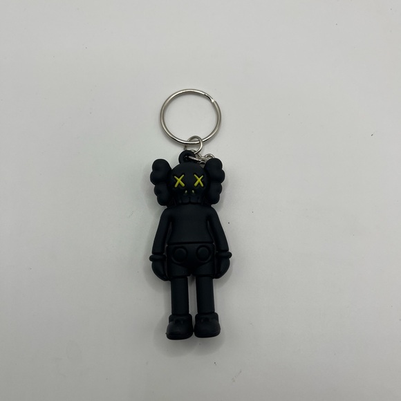 KAWS Custom Black Keychain with Yellow Accents NWOT - Picture 1 of 3
